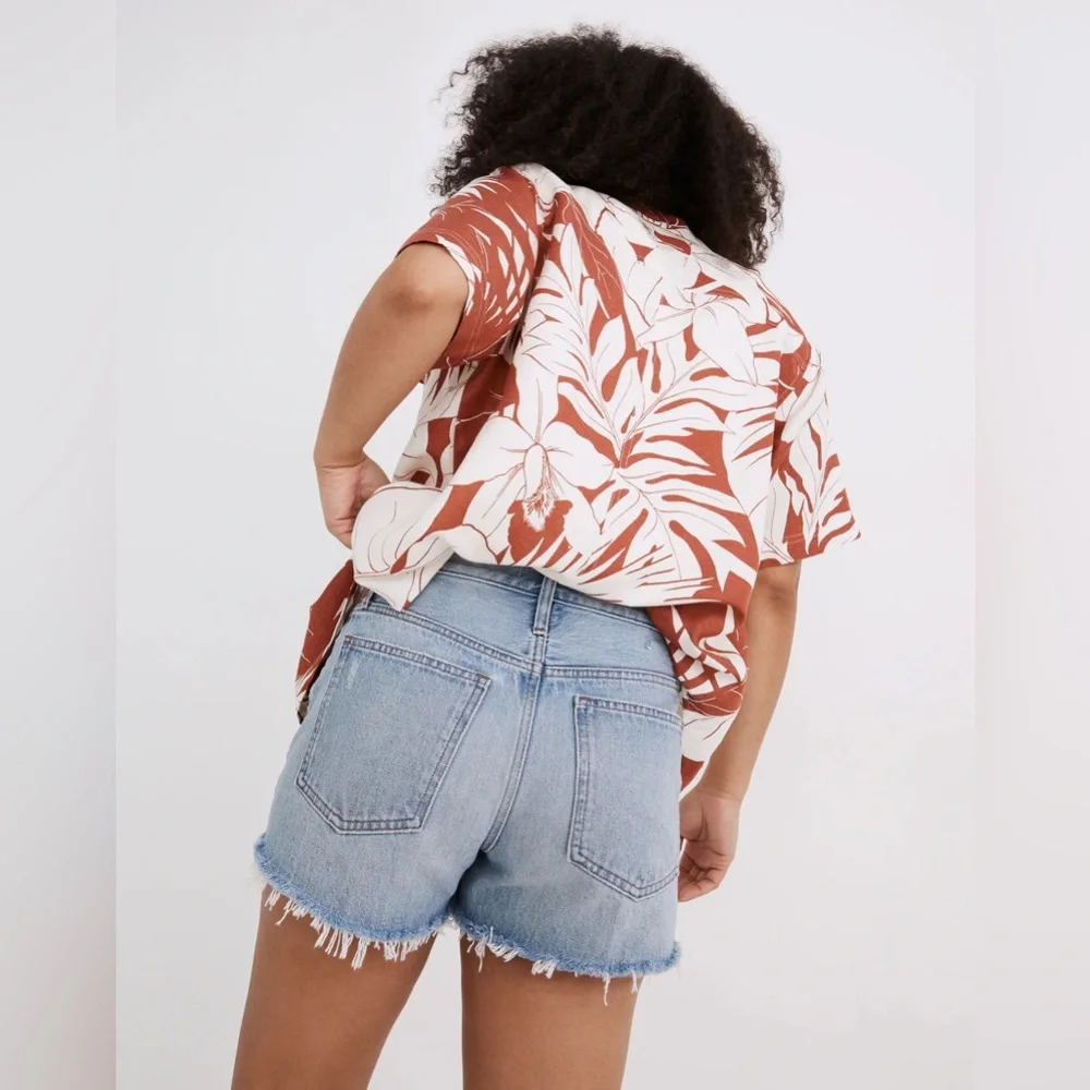 Madewell Relaxed Denim Cut Off Jean Shorts Raw Hem 100% Cotton Size 25 838